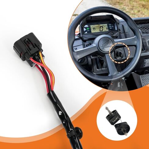 مفتاح الإشعال مع 2 مفاتيح إشعال متوافقة مع Honda UTV 2014-2022 Pioneer 700 SXS700M2 / SXS700M4، 2017-2022 Pioneer 700 SXS700M2D / SXS700M4D Deluxe #Replace 35100-HL3-A01 in Saudi Arabia