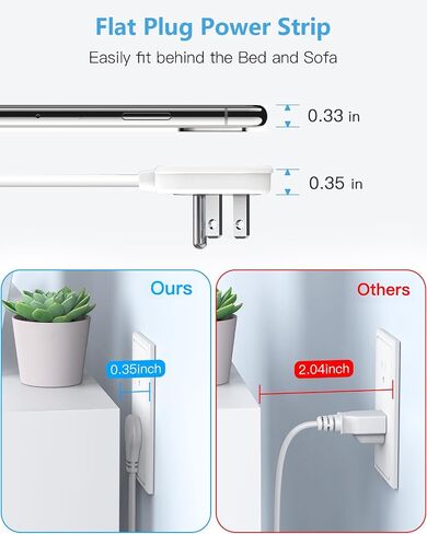 شريط طاقة بمشبك مكتب مع PD 20 وات USB C، حامي عرام سطح المكتب مع 6 منافذ، مقبس حافة الطاولة مع مفتاح، سلك تمديد نحيف بقابس مسطح بطول 6 أقدام، يناسب حافة سطح الطاولة بسمك 1.8 بوصة in Kuwait