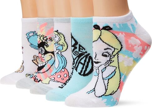 Disney Women's Alice in Wonderland 5 Pack No Show Socks in Saudi Arabia