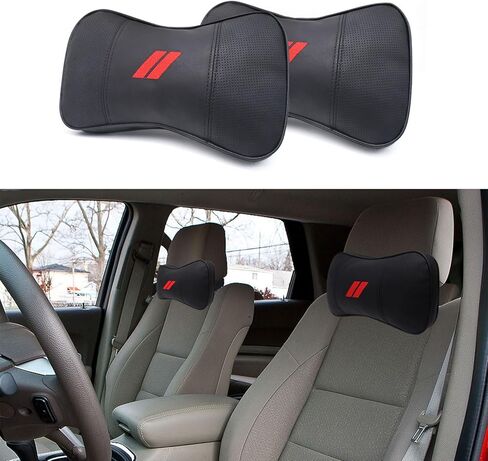 2 Pcs Car Neck Pillow Comfortable And Soft Car Seat Headrest Car Headrest Pillow for Dodge Accessories Neck Support Cushion Breathable and Removable Reduces Neck Pressure And Improves Driving Comfort in Kuwait