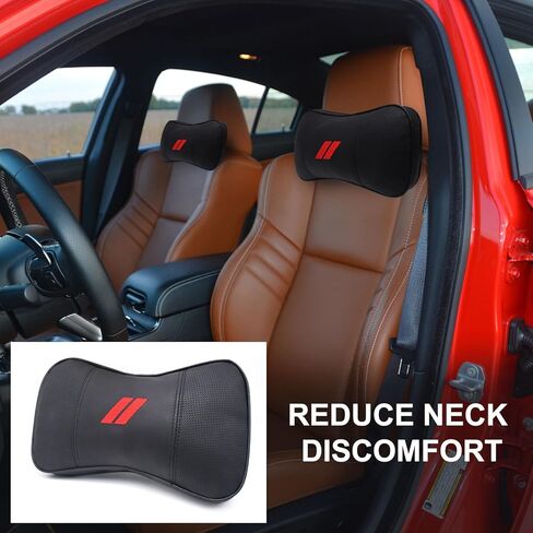 2 Pcs Car Neck Pillow Comfortable And Soft Car Seat Headrest Car Headrest Pillow for Dodge Accessories Neck Support Cushion Breathable and Removable Reduces Neck Pressure And Improves Driving Comfort in Kuwait