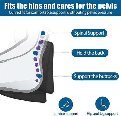 HOMBYS Adjustable Adult Car Booster Seat for Short Drivers-High Density Foam Support Car Seat Cushion for Driving 2 Heights for Different People, Car Seat Pad for Lower Back Pain Relief in Saudi Arabia