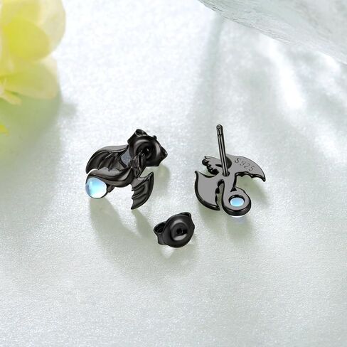 Dragon Earrings 925 Sterling Silver Moonstone Dragon Stud Earrings Dragon Gifts for Women Girls in Saudi Arabia