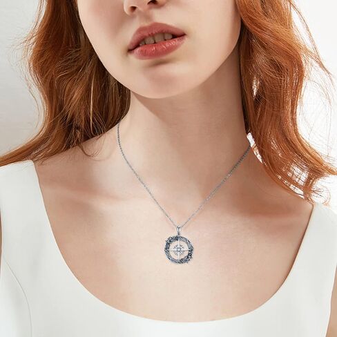 Crystals Phoenix/Rose Compass/Apple Teacher/Horse/Phoenix/Bunny/Dolphin Palm Tree/Mountain Compass/Nurse/Rose Necklace 925 Sterling Silver Necklace for Women Girls in Saudi Arabia