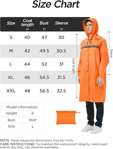 Mens Long Safety Rain Coats with Air Vents Reflective Stripes Waterproof Packable Rain Jacket with Hood Lightweight in Saudi Arabia