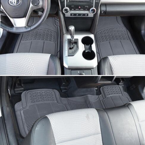 BDK Car SUV and Van Floor Rubber Mats - 3 Rows 4 Pieces, Heavy Duty All Weather Protection (Gray) - MT-783-781-GR in Saudi Arabia