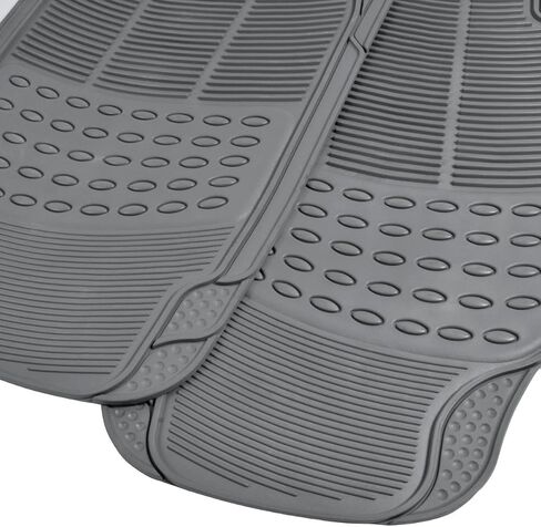 BDK Car SUV and Van Floor Rubber Mats - 3 Rows 4 Pieces, Heavy Duty All Weather Protection (Gray) - MT-783-781-GR in Saudi Arabia