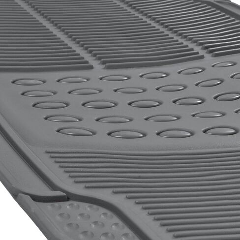 BDK Car SUV and Van Floor Rubber Mats - 3 Rows 4 Pieces, Heavy Duty All Weather Protection (Gray) - MT-783-781-GR in Saudi Arabia