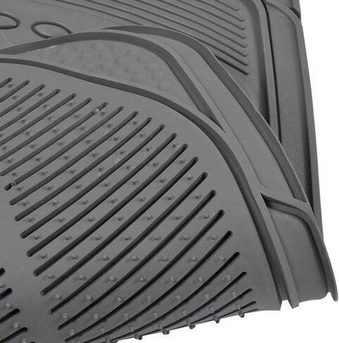 BDK Car SUV and Van Floor Rubber Mats - 3 Rows 4 Pieces, Heavy Duty All Weather Protection (Gray) - MT-783-781-GR in Saudi Arabia