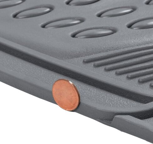 BDK Car SUV and Van Floor Rubber Mats - 3 Rows 4 Pieces, Heavy Duty All Weather Protection (Gray) - MT-783-781-GR in Saudi Arabia