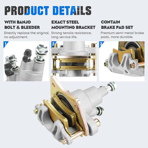 الفرجار والوسادات الخلفية الفرامل الملائمة لـ Polaris Sportsman 400 450 500 600 700 800 2003 2004 2005 2006 2007 2008 2009 2010 2011 2012 2014 for 1911075 1910690 ATV Brakes - 1 PCS in Saudi Arabia