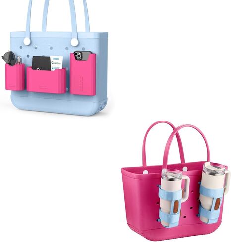 مجموعة ملحقات حقيبة بوج من السيليكون من OUTXE مكونة من 3 قطع، قطعتان من حامل أكواب حقيبة بوج لستانلي، حامل مشروبات كبير متوافق مع جميع حقائب بوج in Kuwait