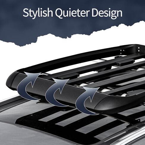 YHAAVLE 55" Roof Rack Basket,Heavy Duty Vehicle Roof Cargo Basket,Universal Rooftop Cargo Carrier for SUV, Truck, & Car Steel Construction in Saudi Arabia