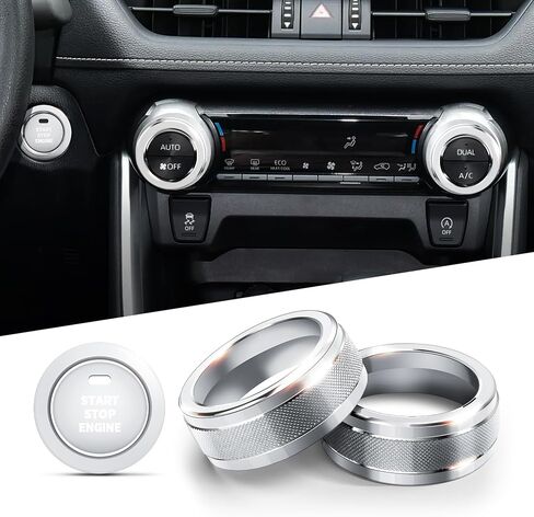 for Toyota RAV4 Accessories 2025 2024 2023 2022 2021 2020 2019 -Air Conditioning Knob Covers, Push Start Button Cover Trim Rings 4pcs (Pink) in Saudi Arabia