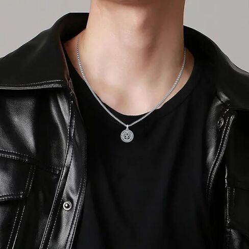 Tree of Life Necklace 925 Sterling Silver Tree Pendant Irish Celtic Knot Necklace Trinity Knot Pendant Irish Life Tree Celitc Jewelry Gifts for Men Women (Gold, Black, Silver) in Kuwait