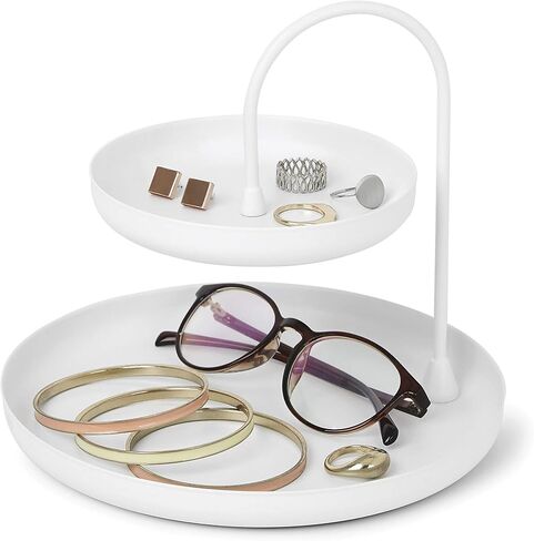 Umbra Poise Large, Double Jewelry Tray, Attractive Jewelry Storage You Can Leave Out, Two-Tiered, Matte Brass Finish in Saudi Arabia