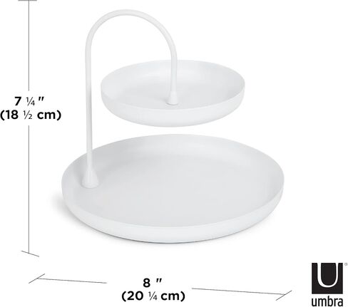 Umbra Poise Large, Double Jewelry Tray, Attractive Jewelry Storage You Can Leave Out, Two-Tiered, Matte Brass Finish in Saudi Arabia