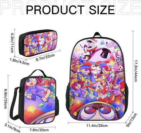 Cute Circus Backpack 3Pcs Backpack set 17 inch casual fashion laptop backpack (Cute Circus 3) in Saudi Arabia