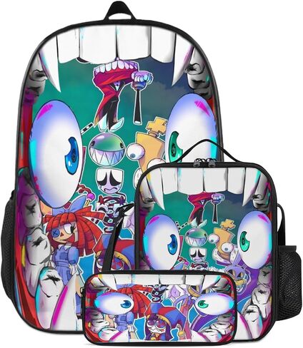 Cute Circus Backpack 3Pcs Backpack set 17 inch casual fashion laptop backpack (Cute Circus 3) in Saudi Arabia