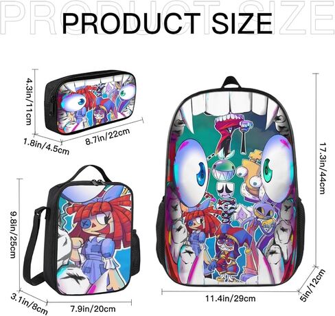 Cute Circus Backpack 3Pcs Backpack set 17 inch casual fashion laptop backpack (Cute Circus 3) in Saudi Arabia