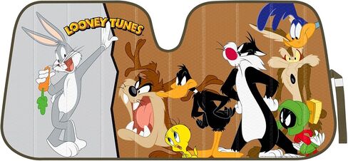 BDK Looney Tunes Road Trip Front Windshield Auto Shade, Accordion Folding Auto Sunshade for Car Truck SUV-Blocks UV Rays Sun Visor Protector, Keeps Your Vehicle Cool-58 x 27 Inch (WBAS-1102) in Saudi Arabia