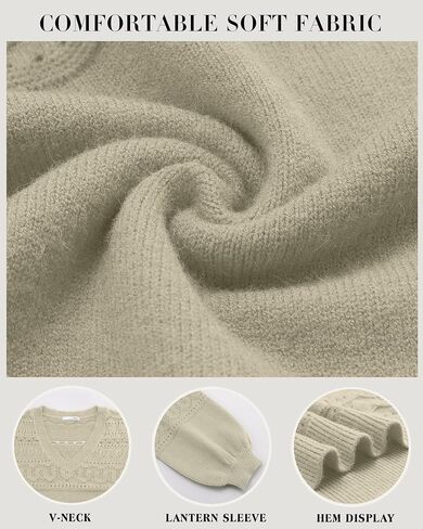 Messic Womens Pullover Sweaters 2024 Casual Long Sleeve V Neck Lightweight Loose Knit Tops in Saudi Arabia