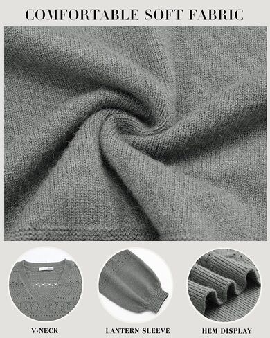 Messic Womens Pullover Sweaters 2024 Casual Long Sleeve V Neck Lightweight Loose Knit Tops in Saudi Arabia