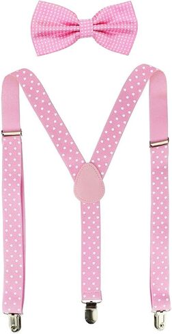 Suspenders For Men,Women Adjustable Suspends Bow Tie Set Solid Color Y Shape with Strong Clips Adjustable Braces in Saudi Arabia