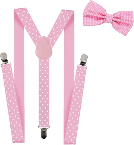 Suspenders For Men,Women Adjustable Suspends Bow Tie Set Solid Color Y Shape with Strong Clips Adjustable Braces in Saudi Arabia