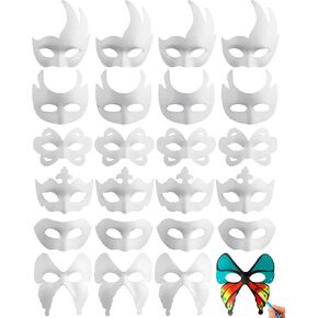White Masks,DIY Unpainted Masquerade Masks Plain Half Face Masks Decorate
