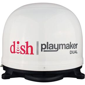 Winegard PL8035R Dish Playmaker Dual Portable Automatic Satellite Antenna with Dish Wally HD Receiver Black