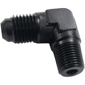 Aluminum 4AN 90 Degree Elbow 1/8 NPT Male Thread Fitting Adapter Connector (4AN Black)