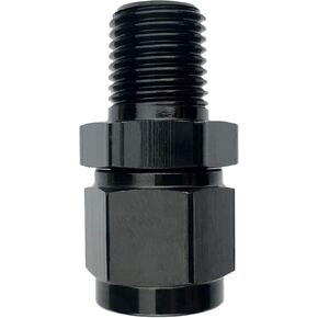 8AN Female to 3/8 NPT Male Fuel Hose Line Adapter Fitting Aluminum Anodized Straight Black