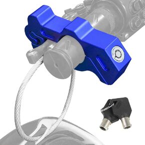 Heavy Duty Motorcycle Lock Helmet Lock Anti Theft Handlebar Grip Brake Lever Lock Device Compatible with for Motorbike Sports Bikes Scooter Mopeds ATVs (Blue)