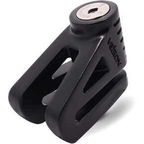 Acekit Disc Lock For Motorcycle and Bicycle With 6mm Lock Pin And Remind Cable Heavy Duty Body No Key To Lock-Black