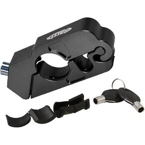 Motorcycle Lock CNC Grip Throttle Brake Handlebar Lock to Secure Bike, Scooter, Moped or ATV in Under Grip Lock Holster for Easy Storage & Transporting
