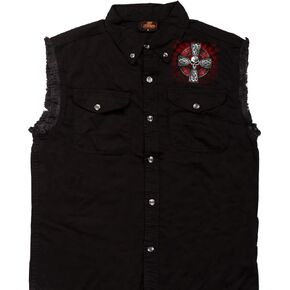 Hot Leathers Men's Celtic Cross Sleeveless Denim