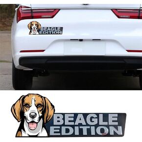 Dog Edition Car Badges Laser Cutting Car Vehicle Emblem,3D Car Badge Automotive Decals Stickers Funy Animal Decor Car Accessories Gifts for Car Truck Rv Boat Exterior Decoration (Beagle)