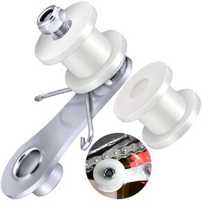 OIIKI White Chain Roller Tensioner, Mini Bike Chain Tensioner, Heavy Duty Chain Roller Tensioner w/Spring 110cc 125cc 140cc Dirt Pit Pro Dirt Bike (Two Replacement Wheels)