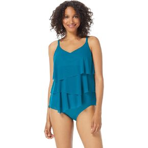 كوكو ريف تزدهر الصدرية الحجم الطبقة شبكة Underwire Tankini الأعلى مع تنحنح غير متناظرة