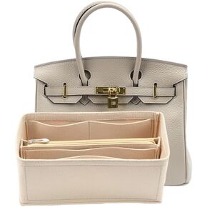 Purse Organizer Insert Suitable for Birkin 25/30/35/40 Organizer (Gray, BK 35)