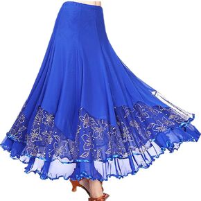 Elegant Ballroom Dance Dress Latin Dance Party Long Swing Race Skirt for Women