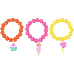 Colorful Enamel Dinosaur Charm Acrylic Beaded Strand Bracelet Set Round Beads for Women Cute Friendship Best Friend Preppy Y2k Party Jewelry