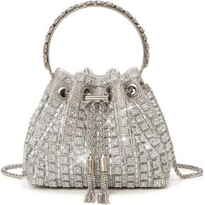 Sparkly Diamond Evening Bag Clutch Purses for Women Rhinestone Purse Glitter Handbag for Party Prom Cocktail Wedding