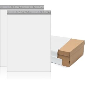 Fuxury Large Poly Mailers 17.7X22" 25 Pcs, XL Bulk Shipping Bags for Clothing, Strong Adhesive Shipping Envelopes for Small Business Suppliers,Waterproof Mailers Poly Bags Mailing Envelopes White #10
