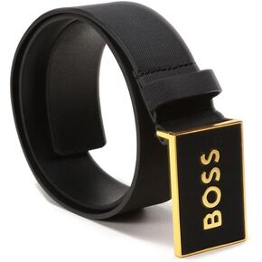 BOSS mens Plaque Buckle Logo Allover Belt