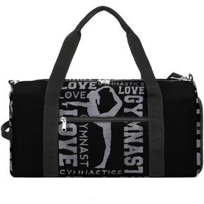 Victorian Gothic Black Skull Sport Gym Duffle Travel Bag with Shoe Compartment,Wet Pocket for Men And Women