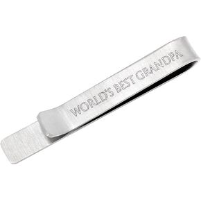 kilofly Men's Tie Clip Hidden Message WORLD'S BEST DAD GRANDPA BROTHER UNCLE Tie Bar