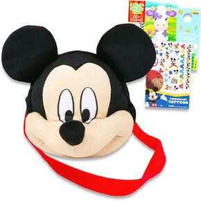 Mickey Mouse Plush Crossbody Bag for Girls Set - Mickey Mouse Gift Bundle with Mickey Mouse Plushie with Straps Plus Tattoos, Sticker Activity Book, More | Mickey Mouse Purse for Girls
