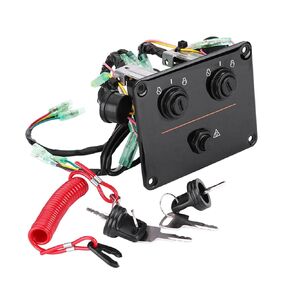 Universal Dual Engine Key Switch Panel Switch Assembly for Outboard Engines 6K1825700800, Boat/Yacht Series